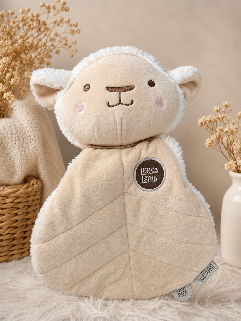 Leesa Lamb Plush Lovey Security Blanket – Super Soft!